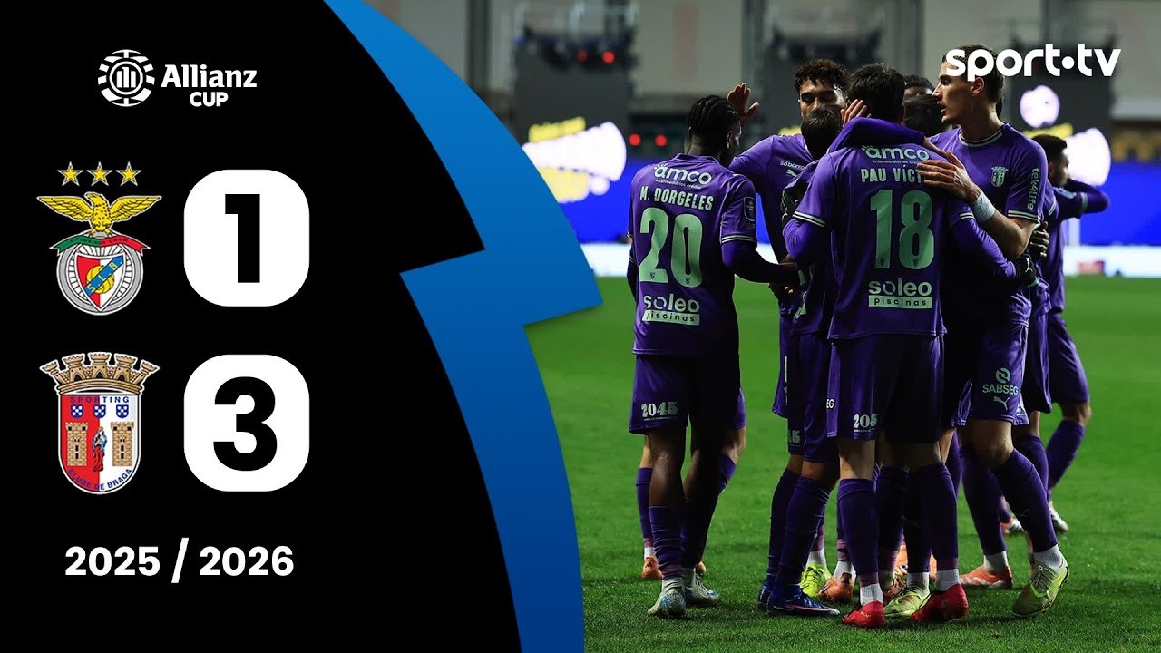 #ไฮไลท์ฟุตบอล [ เบนฟิก้า 1 - 3 สปอร์ติ้ง บราก้า ] โปรตุเกส ลีก คัพ 2025/8.1.69